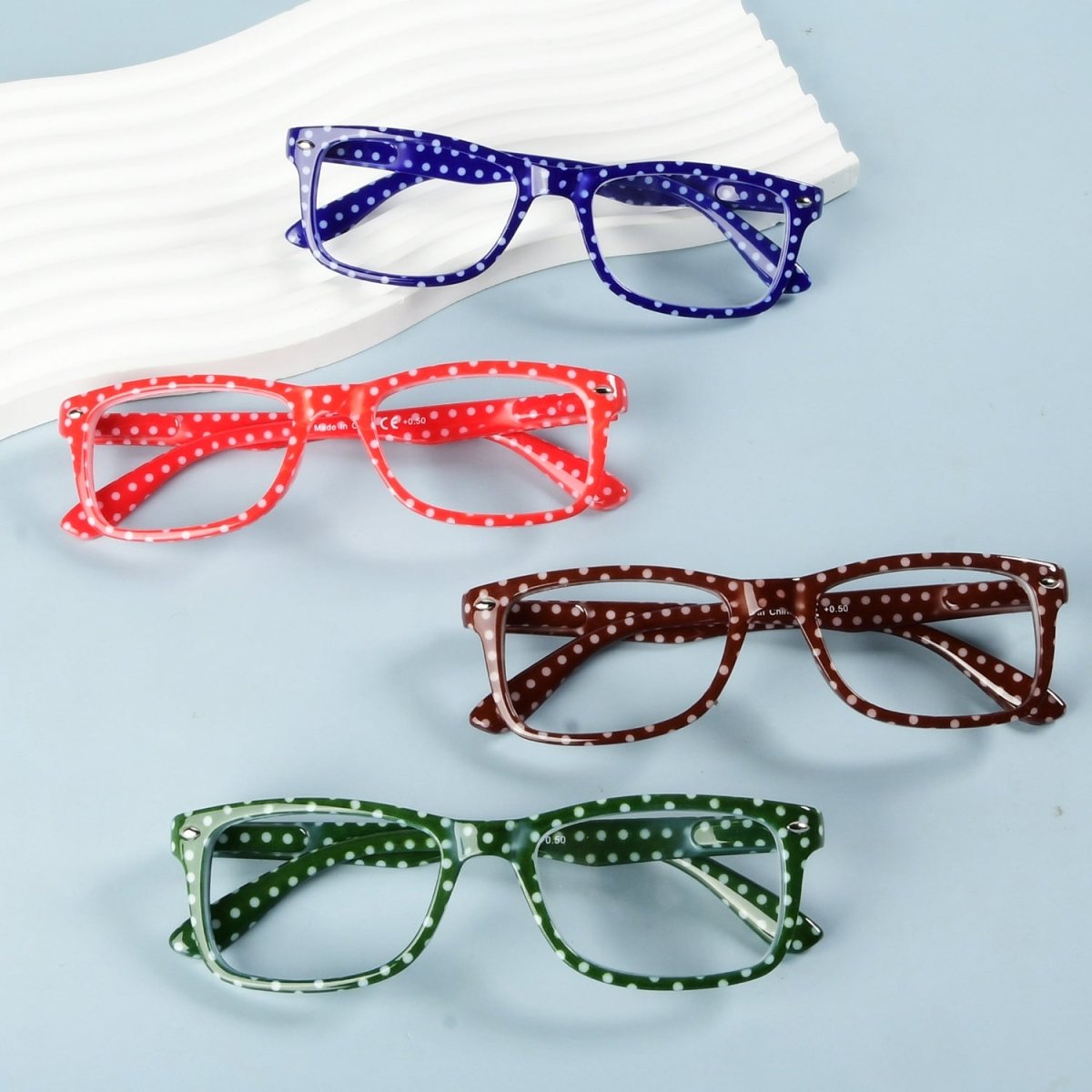 4 Pack Stylish Polka Dots Reading Glasses R075Peyekeeper.com