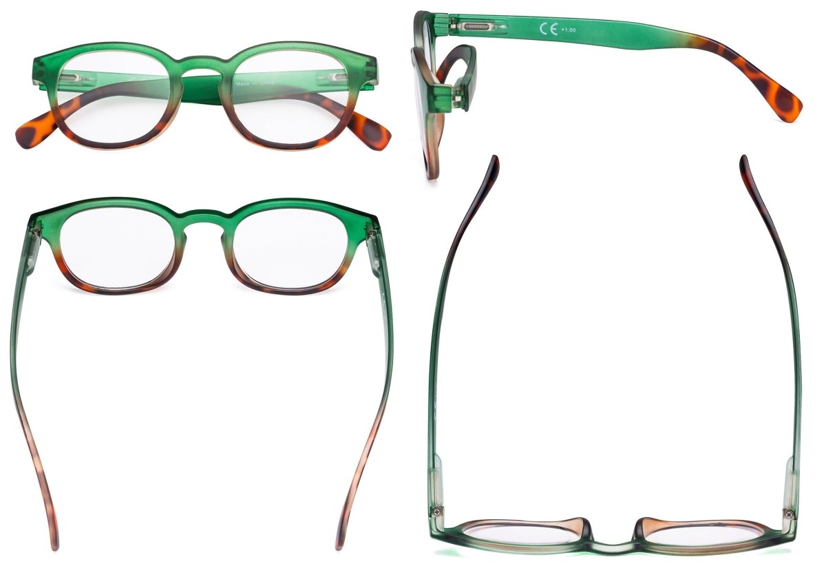 4 Pack Fashion Oval Colorful Reading Glasses for Women R124Deyekeeper.com
