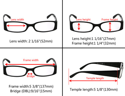 長方形スタイリッシュ老眼鏡 5 個パック R040-A